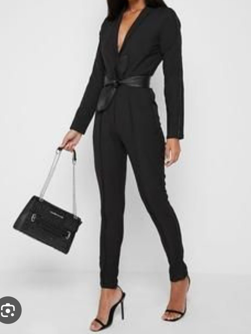MANIERE DE VOIR I UK 8 (S) Tailored Belted Jumpsuit I black